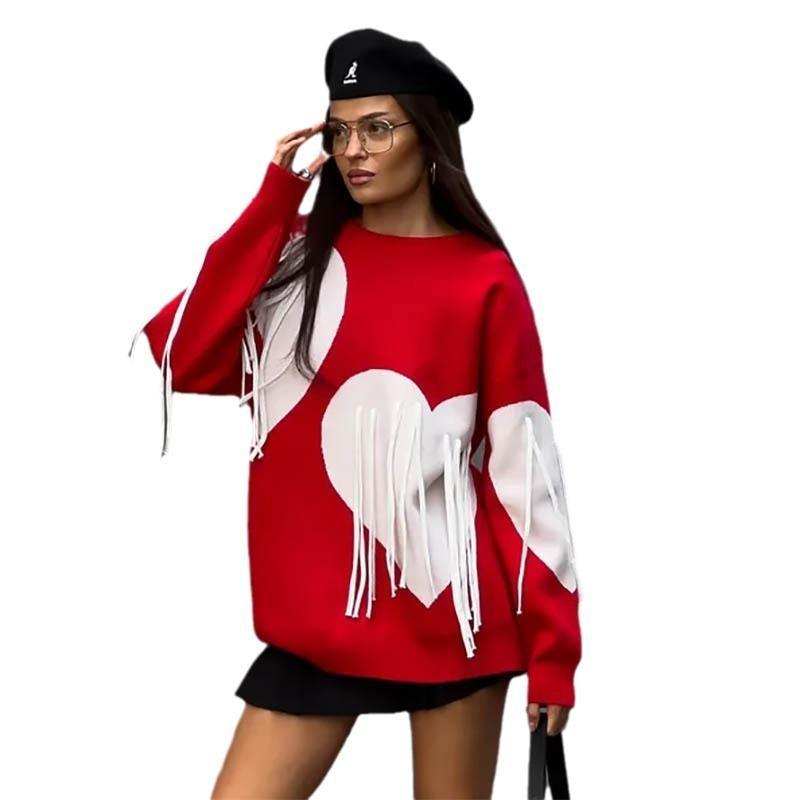 Love Pattern Round Neck Pullover Sweater - MRC STORETopMy StoreLove Pattern Round Neck Pullover Sweater - MRC STOREMRC STORECJMY213199015OLBlackL