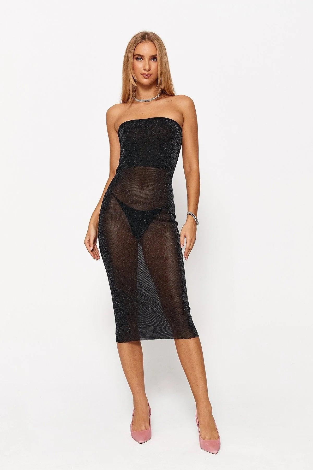 Low - Cut Clean Color Mesh Tube Top Dress - MRC STORETopMRC STORE2024 Women's Low - Cut Clean Color Mesh Tube Top Dress - Black - MRC STOREMRC STORECJLY1779883-Black-LBlackL