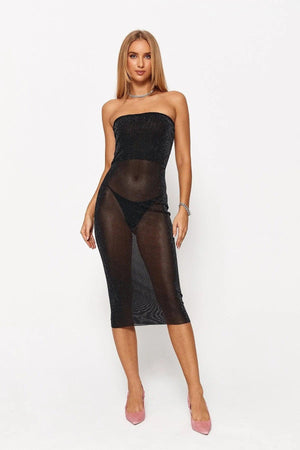 Low - Cut Clean Color Mesh Tube Top Dress - MRC STORETopMRC STORE2024 Women's Low - Cut Clean Color Mesh Tube Top Dress - Black - MRC STOREMRC STORECJLY1779883-Black-LBlackL