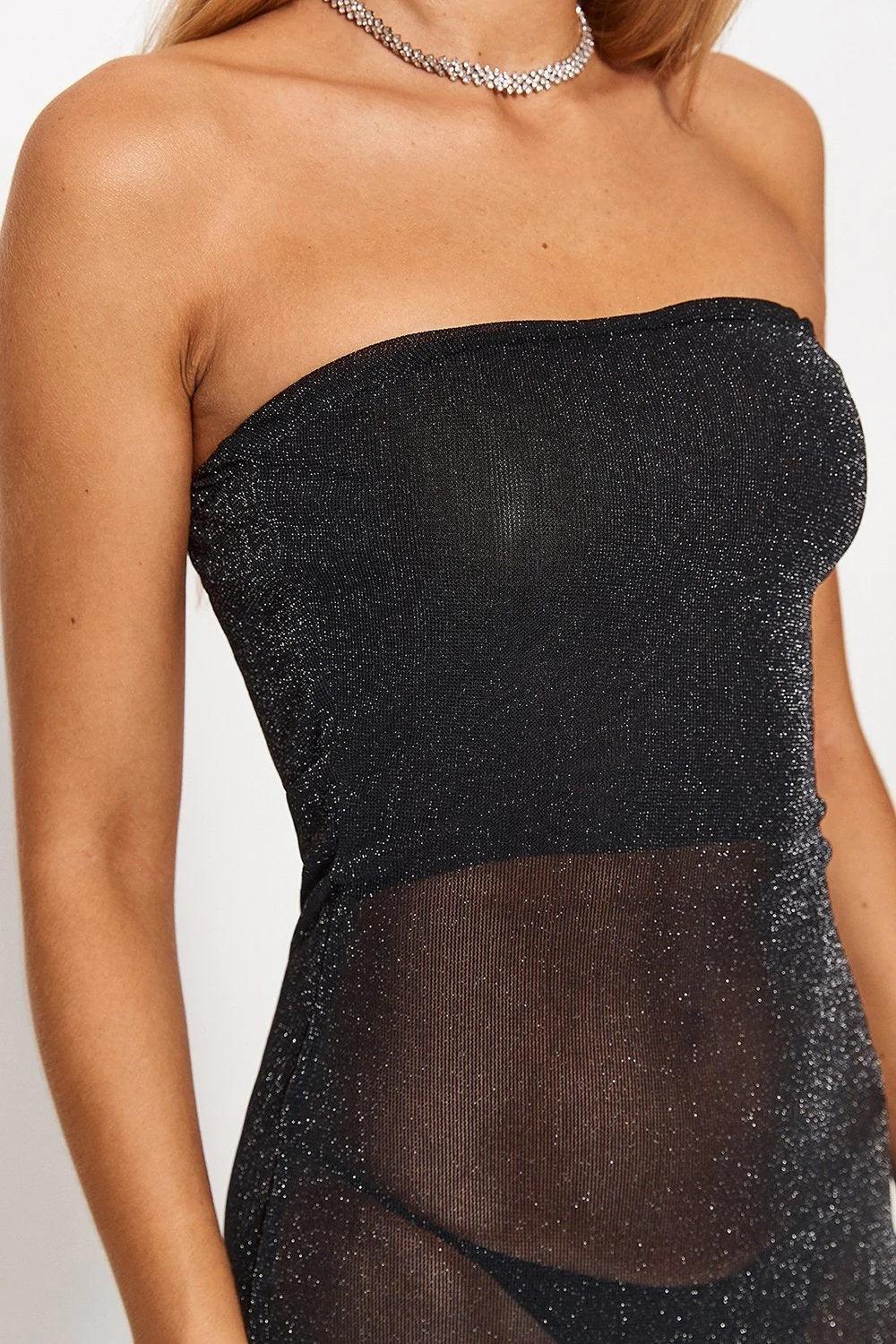 Low - Cut Clean Color Mesh Tube Top Dress - MRC STORETopMRC STORE2024 Women's Low - Cut Clean Color Mesh Tube Top Dress - Black - MRC STOREMRC STORECJLY1779883-Black-LBlackL