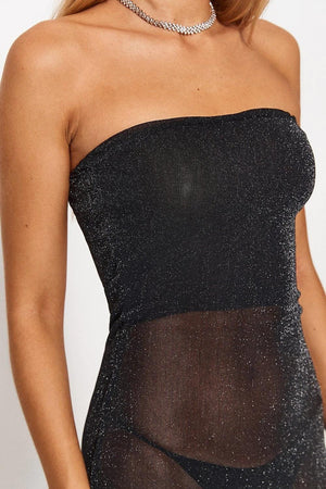 Low - Cut Clean Color Mesh Tube Top Dress - MRC STORETopMRC STORE2024 Women's Low - Cut Clean Color Mesh Tube Top Dress - Black - MRC STOREMRC STORECJLY1779883-Black-LBlackL