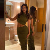 Low Waist Pleated Dress - MRC STOREDressMy StoreLow Waist Pleated DressMRC STORECJLY208988106FUGreenL