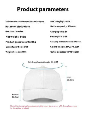 Luminous LED Baseball Cap - MRC STOREAccessoriesMy StoreLuminous LED Baseball CapMRC STORECJBQ202097102BYBlackFree Size