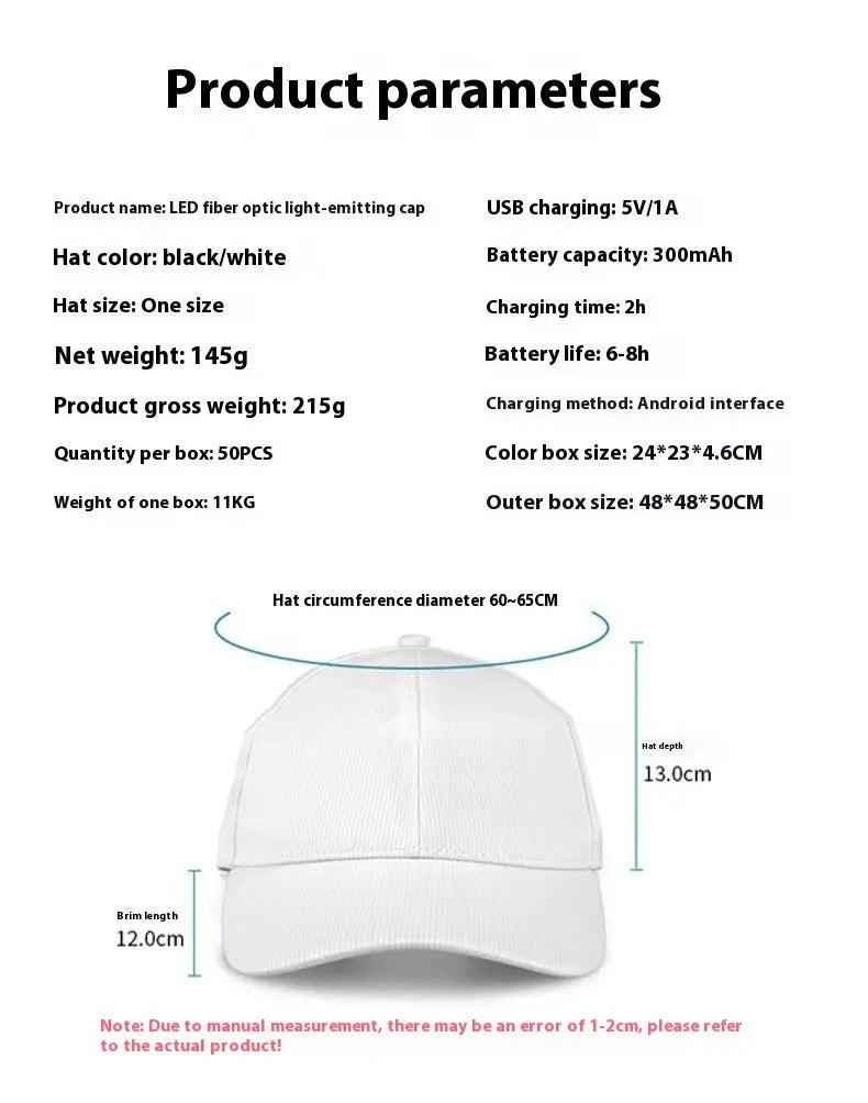 Luminous LED Baseball Cap - MRC STOREAccessoriesMy StoreLuminous LED Baseball CapMRC STORECJBQ202097102BYBlackFree Size