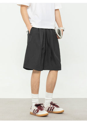 Men’s Casual Shorts - Textured Pleated Loose - MRC STOREShortsMy StoreMen’s Casual Shorts - Textured Pleated Loose My Store MRC STORECJXX235183402BYBlackL