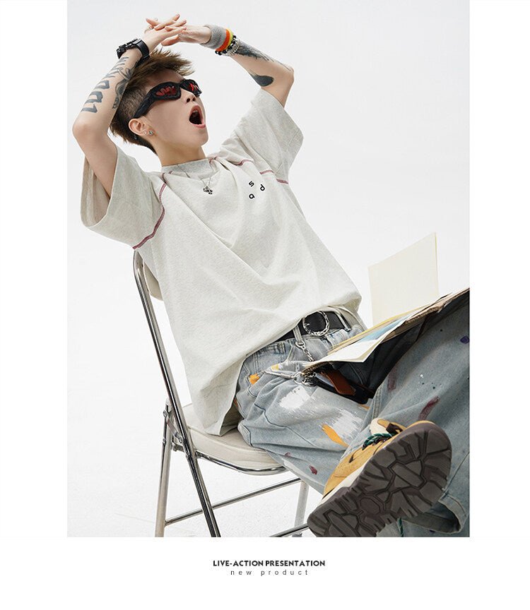 Men’s Cotton T-Shirt - Letter Print Short Sleeve - MRC STORET-ShirtsMy StoreMen’s Cotton T-Shirt - Letter Print Short Sleeve My Store MRC STORECJYH240230106FUWhite2XL