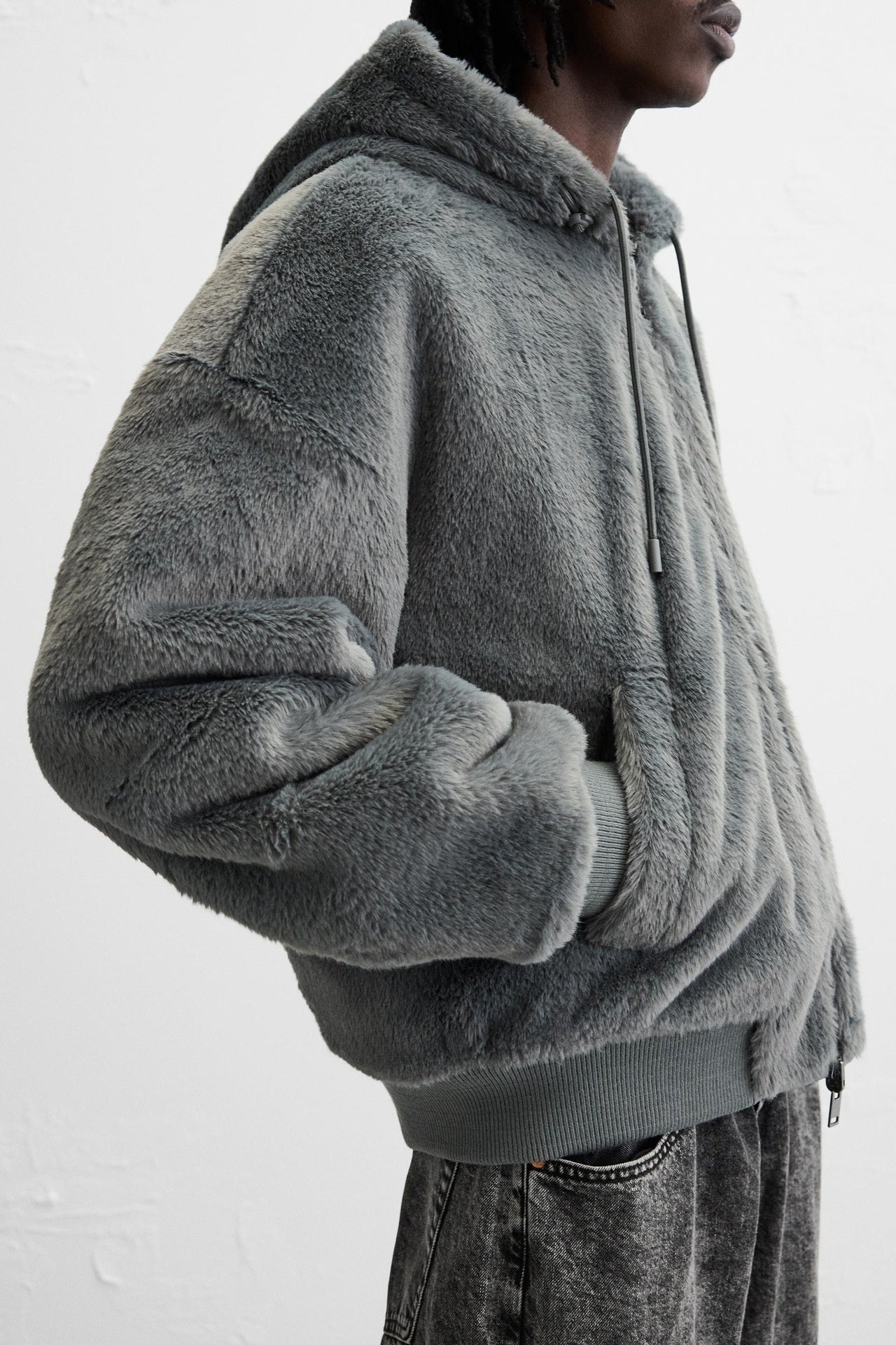 Men's Double - Sided Faux Leather Hooded Bomber Jacket - MRC STOREJacketsMy StoreMen's Double - Sided Faux Leather Hooded Bomber JacketMRC STORECJXZ225145103CXGrayL