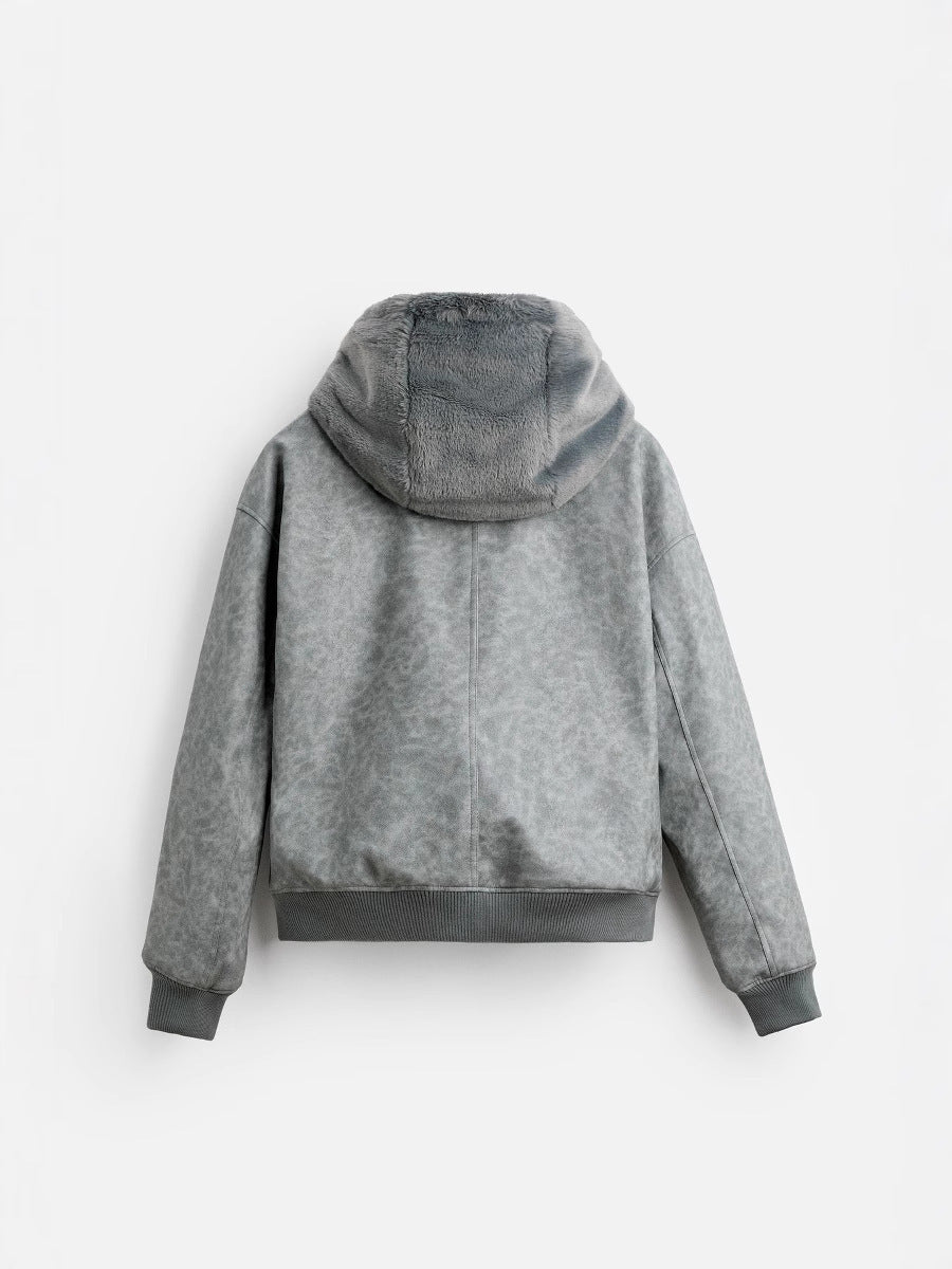 Men's Double - Sided Faux Leather Hooded Bomber Jacket - MRC STOREJacketsMy StoreMen's Double - Sided Faux Leather Hooded Bomber Jacket MRC STORECJXZ225145103CXGrayL