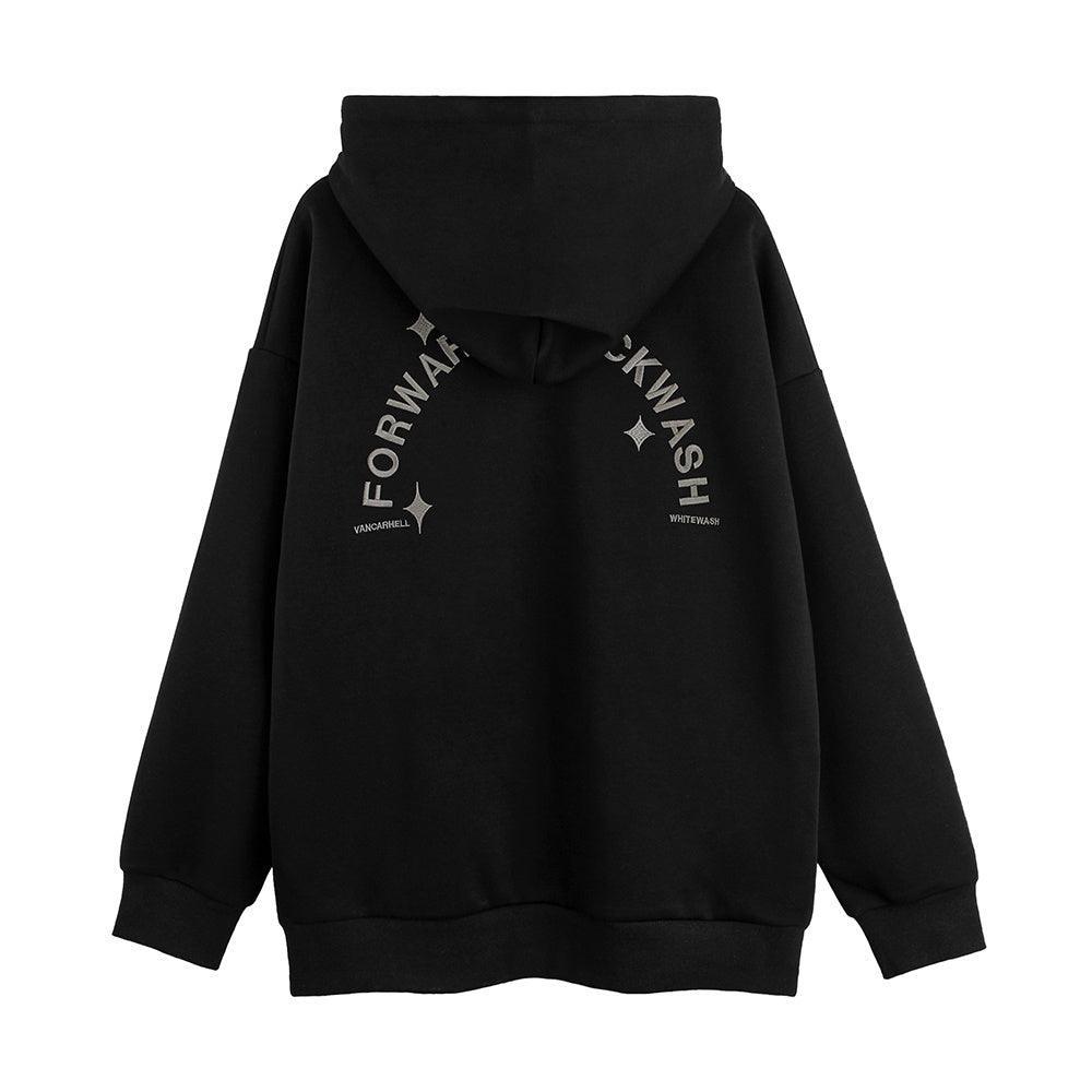 Men's European and American Style Hot Drilling Letter Loose Sweatshirt - Hooded Cotton Blend with Wool Liner - MRC STORE