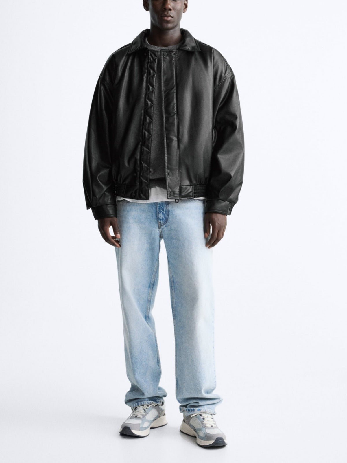 Men's Faux Leather Lapel Cotton Jacket – Black European & American Style - MRC STOREJacketsMy StoreMen's Faux Leather Lapel Cotton Jacket – Black European & American StyleMRC STORECJXZ227074703CXBlackL