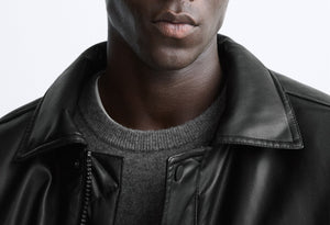 Men's Faux Leather Lapel Cotton Jacket – Black European & American Style - MRC STOREJacketsMy StoreMen's Faux Leather Lapel Cotton Jacket – Black European & American StyleMRC STORECJXZ227074703CXBlackL