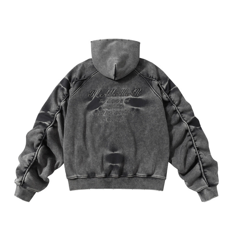 Men’s Fleece Hoodie - Retro Washed Style - MRC STOREHoodieMy StoreMen’s Fleece Hoodie - Retro Washed Style My Store MRC STORECJWY229017303CXBlackL