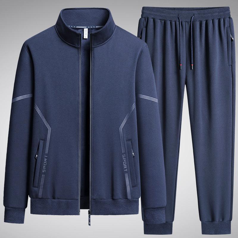 Men's Fleece Lined Two Piece Sports Set - Thickened Cotton for Daily Comfort - MRC STORE