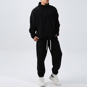 Men’s Fleece Sports Suit – Wide Loose Set - MRC STOREsetMy StoreMen’s Wide Loose Fleece Sports Suit Set Sweatshirt,Sweatpants - Ultimate Comfort and Style - MRC STOREMRC STORECJYD222158012LOBlackL