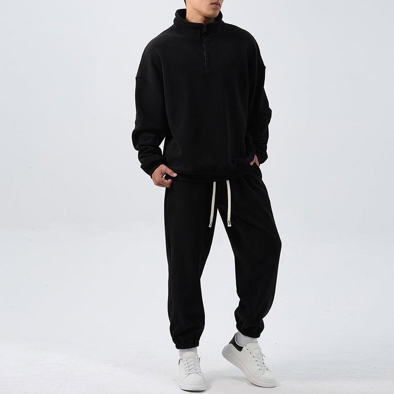 Men’s Fleece Sports Suit – Wide Loose Set - MRC STOREsetMy StoreMen’s Wide Loose Fleece Sports Suit Set Sweatshirt,Sweatpants - Ultimate Comfort and Style - MRC STOREMRC STORECJYD222158012LOBlackL