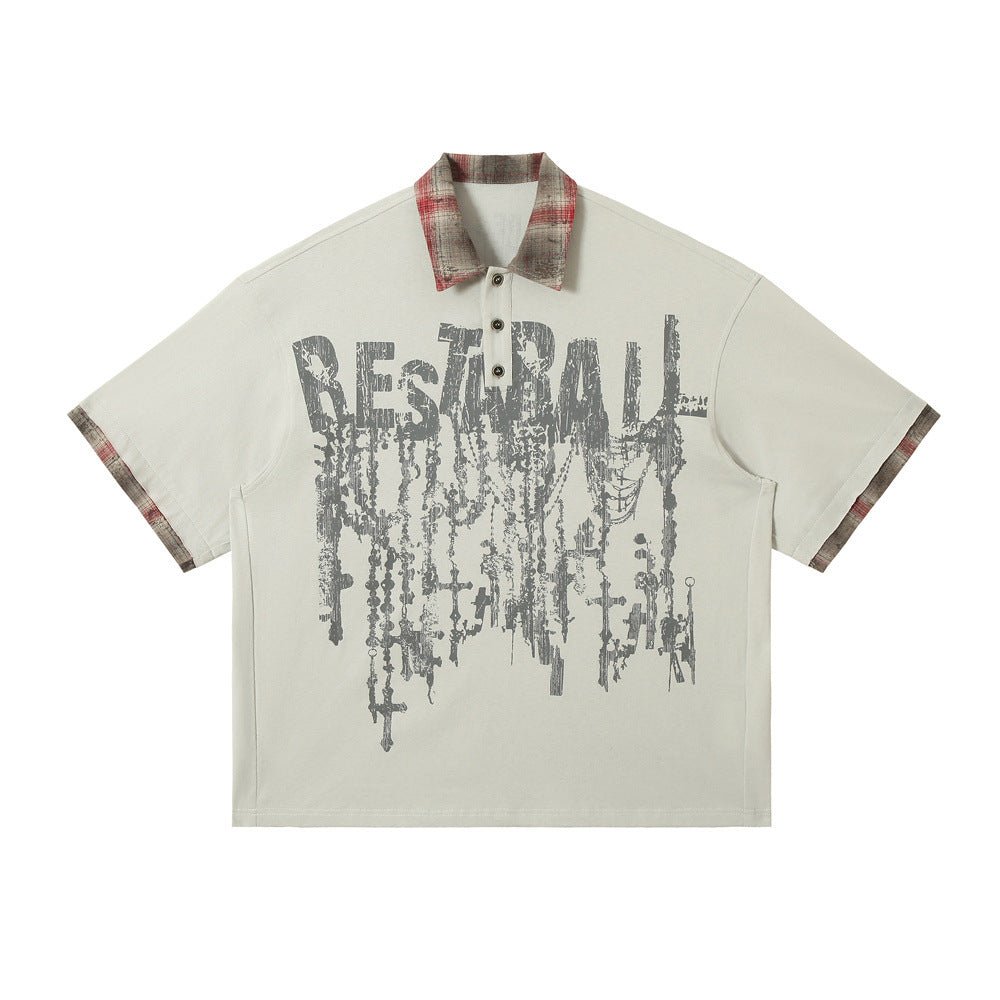 Men’s Graffiti Top - Loose Short - Sleeve Street Shirt - MRC STOREshirtMy StoreMen’s Graffiti Top - Loose Short - Sleeve Street Shirt My Store  33.36MRC STORECJDS239113706FUWild RedL