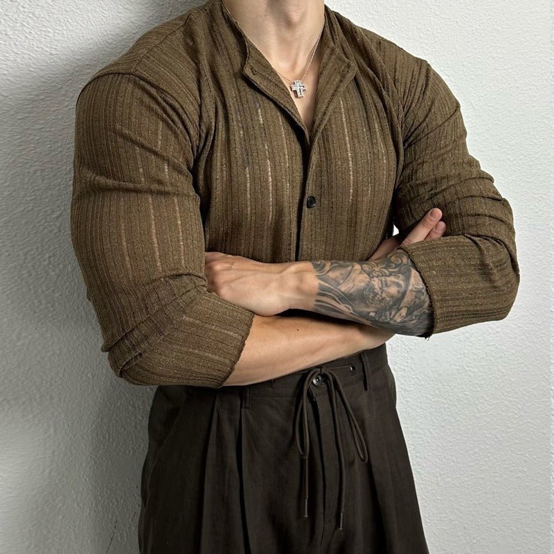 Men’s Hollow Cardigan - Solid Color Slim - MRC STORELong SleeveMy StoreMen’s Hollow Cardigan - Solid Color Slim My Store  25.60MRC STORECJDS235440004DWBrown2XL