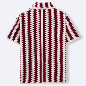 Men’s Knitwear Shirt - Vintage Stripe Hollow - MRC STOREshirtMy StoreMen’s Knitwear Shirt - Vintage Stripe Hollow My Store MRC STORECJDS241562104DWRed2XL