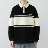 Men's Lapel Street Style Striped Pullover High - End Fashion Top - MRC STORESweaters & HoodiesMy StoreMen's Lapel Street Style Striped Pullover High - End Fashion Top - MRC STOREMRC STORECJWY200719412LOBlackL