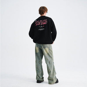 Men's Loose Fit High Street Letter Sweater – Trendy Pullover - MRC STORESweaters & HoodiesMy StoreMen's Loose Fit High Street Letter Sweater – Trendy Pullover - MRC STOREMRC STORECJWY215054902BYBlackL