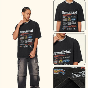 Men’s Oversized T-Shirt - Cartoon Washed Print - MRC STORET-ShirtsMy StoreMen’s Oversized T-Shirt - Cartoon Washed Print My Store MRC STORECJYH236317010JQBlack Fried SnowflakeL