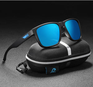 Men’s Polarized Sunglasses - All - Match Real Film - MRC STOREAccessoriesMy StoreSunglasses with blue lenses on a black case against a dark backgroundMRC STORECJCF240704502BYC1