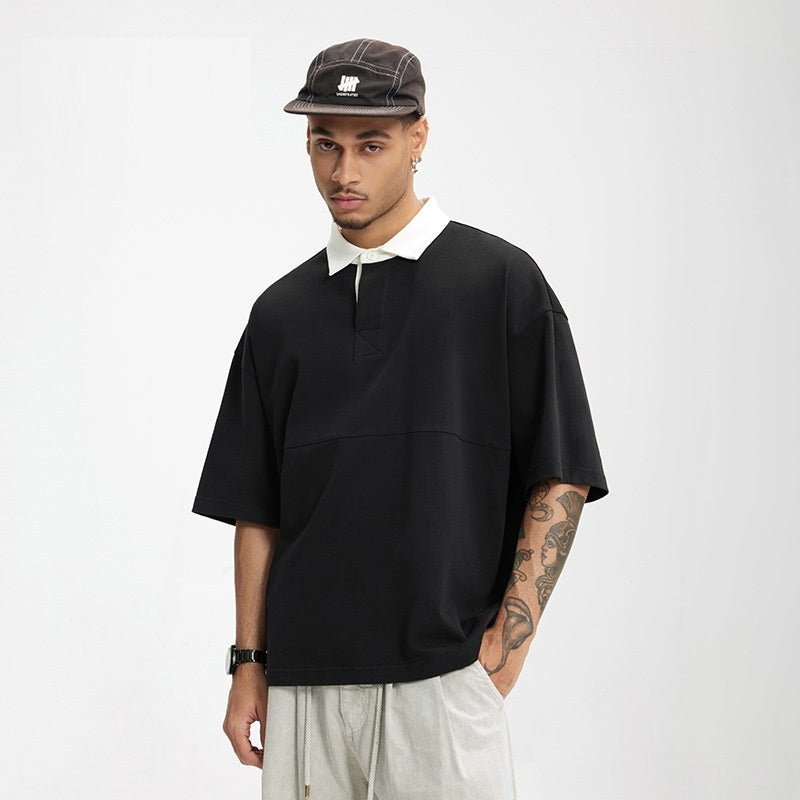 Men’s Polo Shirt - Mountain Contrast Lapel - MRC STOREshirtMy StoreMen’s Polo Shirt - Mountain Contrast Lapel My Store MRC STORECJYH233225105EVReactive BlackL