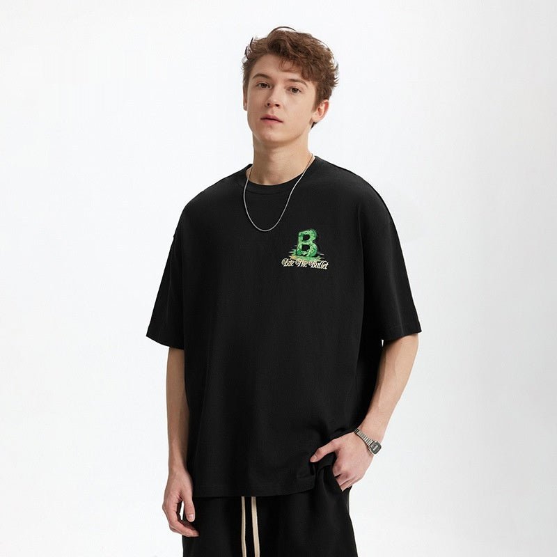 Men’s Printed T-Shirt - Letter B Loose - MRC STORET-ShirtsMy StoreMen’s Printed T-Shirt - Letter B Loose My Store MRC STORECJYH229964705EVBlackL