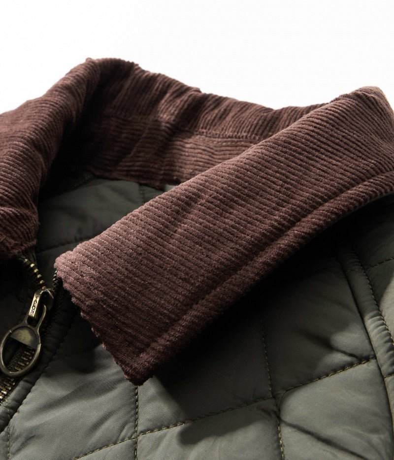 Men's Quilted Corduroy Plaid Jacket - MRC STOREJacketsMRC StoreMen's Corduroy Plaid Jacket MRC Store MRC STORECJXZ247590313MN4702 Dark GreenL