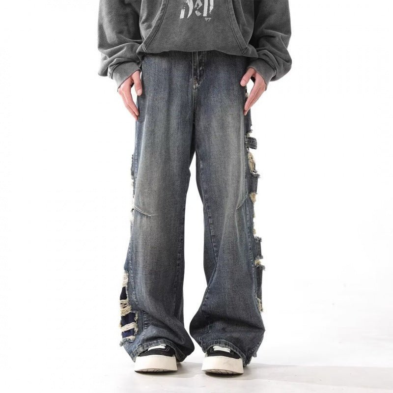 Men’s Ripped Jeans - Washed Loose Blue - MRC STOREjeansMy StoreMen’s Ripped Jeans - Washed Loose Blue My Store MRC STORECJXX235156805EVBlue2XL