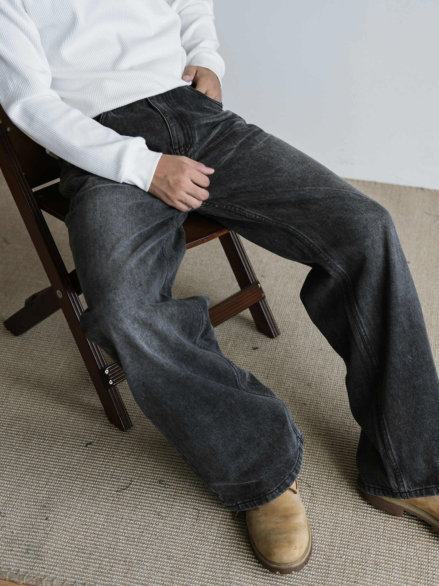 Men's Straight Retro Black Washed Jeans – Classic Cotton Trousers - MRC STOREjeansMy StoreMen's Straight Retro Black Washed Jeans – Classic Cotton TrousersMRC STORECJXX218563302BYBlack28