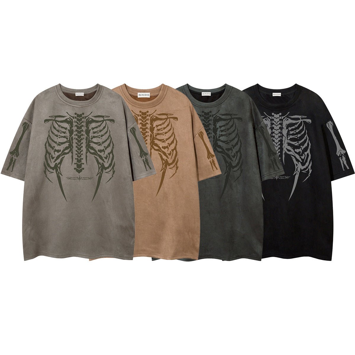 Men’s Suede T-Shirt - Skull Skeleton Printed - MRC STORET-ShirtsMy StoreMen’s Suede T-Shirt - Skull Skeleton Printed My Store MRC STORECJYH231720508HSBlackL