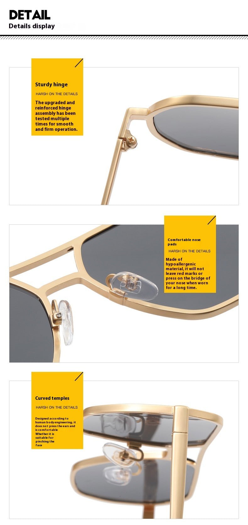 Men’s UV Sunglasses - Double Beam Gold Gray - MRC STOREAccessoriesMy StoreMen’s UV Sunglasses - Double Beam Gold Gray My Store MRC STORECJCF235089402BYAs Shown In The FigureGun Gray