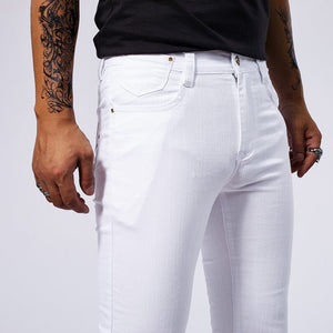 Men's White Stretch Skinny Jeans – Pure White Denim Pencil Pants - MRC STOREbottomMy StoreMen's White Stretch Skinny Jeans – Pure White Denim Pencil PantsMRC STORECJXX228423901AZWhite28