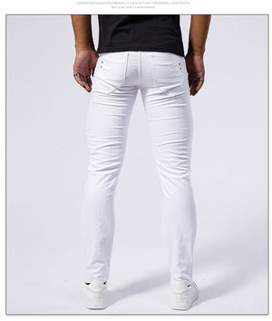 Men's White Stretch Skinny Jeans – Pure White Denim Pencil Pants - MRC STOREbottomMy StoreMen's White Stretch Skinny Jeans – Pure White Denim Pencil PantsMRC STORECJXX228423901AZWhite28