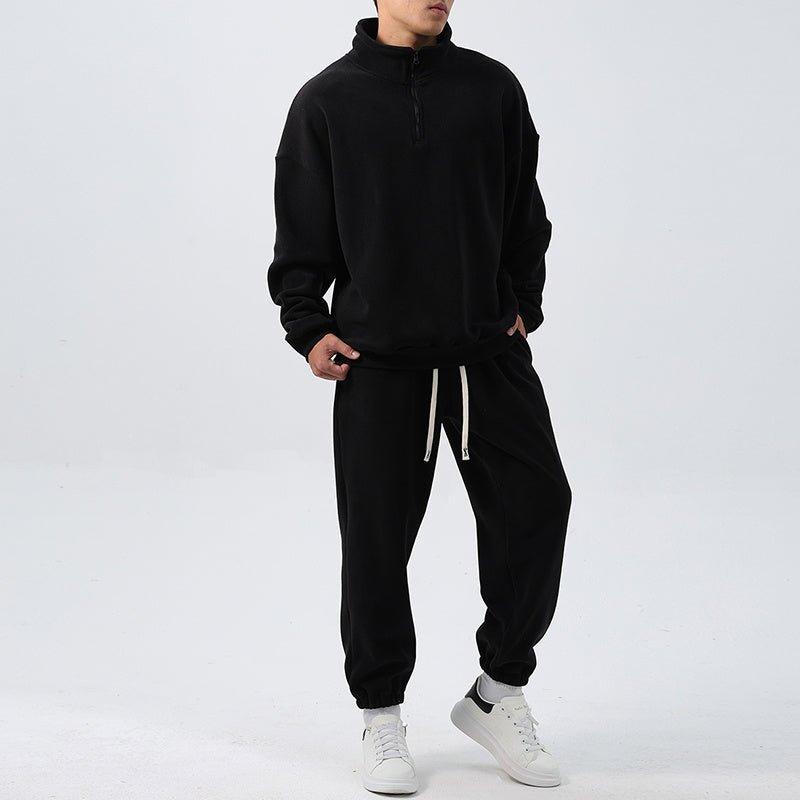 Men’s Wide Loose Fleece Sports Suit Set Sweatshirt,Sweatpants - Ultimate Comfort and Style - MRC STORE