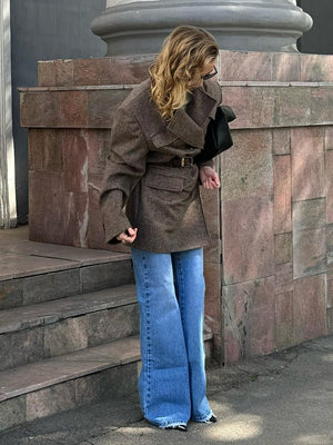 Mid - Length Double - Breasted British - Style Wool Coat - MRC STOREJacketsMRC STOREMid - Length Double - Breasted British - Style Wool Coat MRC STORE MRC STORECJQB255465706FUKhakiL