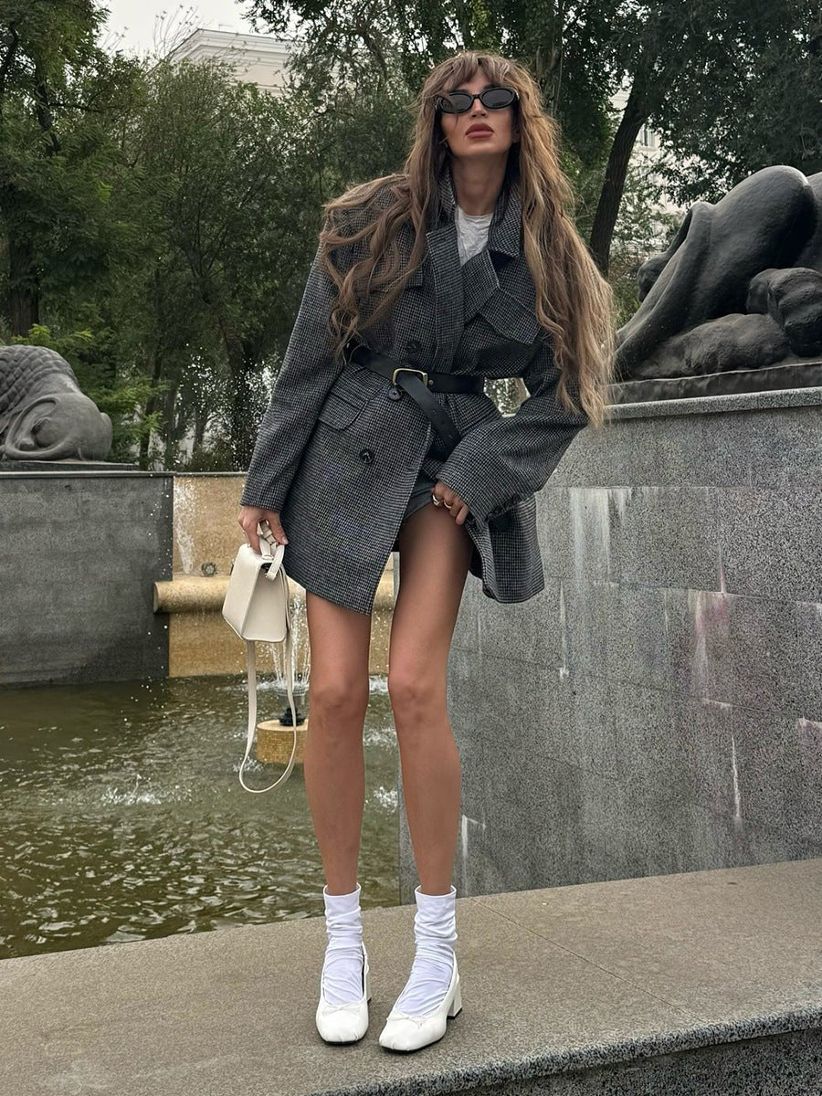 Mid - Length Double - Breasted British - Style Wool Coat - MRC STOREJacketsMRC STOREMid - Length Double - Breasted British - Style Wool Coat MRC STORE MRC STORECJQB255465706FUKhakiL