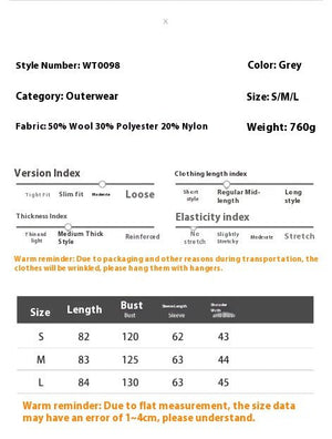 Mid - Length Double - Breasted British - Style Wool Coat - MRC STOREJacketsMRC STOREMid - Length Double - Breasted British - Style Wool Coat MRC STORE MRC STORECJQB255465706FUKhakiL