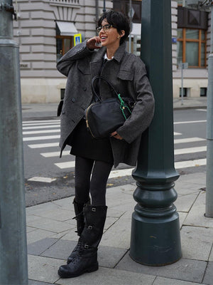 Mid - Length Double - Breasted British - Style Wool Coat - MRC STOREJacketsMRC STOREMid - Length Double - Breasted British - Style Wool Coat MRC STORE MRC STORECJQB255465706FUKhakiL