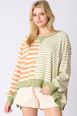 Multicolor Striped Pullover Sweater - MRC STORETopMy StoreMulticolor Striped Pullover Sweater - MRC STOREMRC STORECJWY209811008HSBrown And Green StripesL