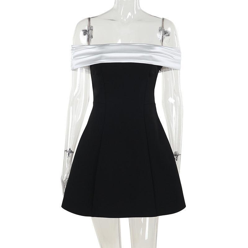 Off - Shoulder Slim Fit Dress – High Waist, Black - MRC STOREDressMy Storewomen's fashion Slim Fit Off Shoulder Contrasting Color Dress High - Waist Black Hip Skirt - MRC STOREMRC STORECJLY218482803CXBlack ShortL