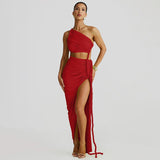 One - Shoulder Dress - Backless Ruched Long - MRC STOREDressMy StoreWomen’s One - Shoulder Dress - Backless Ruched Long My Store  42.49MRC STORECJLY242112315OLRedL