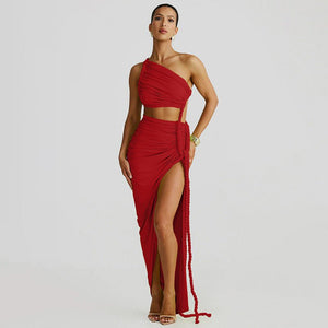 One - Shoulder Dress - Backless Ruched Long - MRC STOREDressMy StoreWomen’s One - Shoulder Dress - Backless Ruched Long My Store  42.49MRC STORECJLY242112315OLRedL