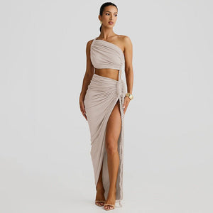 One - Shoulder Dress - Backless Ruched Long - MRC STOREDressMy StoreWomen’s One - Shoulder Dress - Backless Ruched Long My Store MRC STORECJLY242112321UFWine RedL