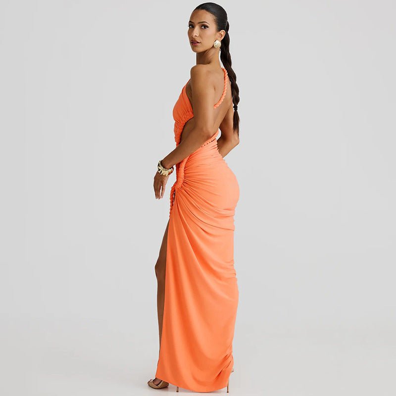 One - Shoulder Dress - Backless Ruched Long - MRC STOREDressMy StoreWomen’s One - Shoulder Dress - Backless Ruched Long My Store MRC STORECJLY242112321UFWine RedL