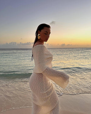 One Shoulder Knitted Long Dress – Women’s Beach Holiday Style - MRC STOREDressMy StoreNew One - Shoulder Knitted Long - Sleeved Dress – Beach Holiday Long Dress for Women - MRC STOREMRC STORECJLY205437106FUWhiteL