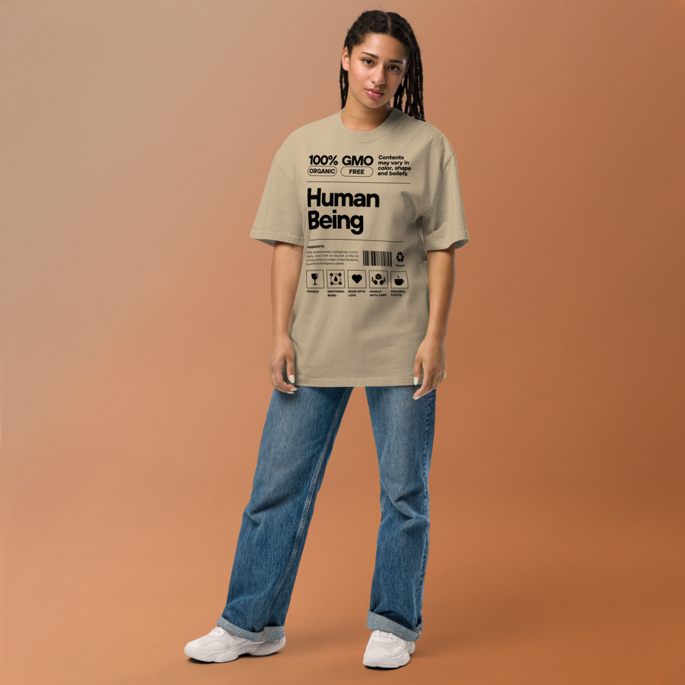 Human Being Oversized Graphic T-Shirt – Organic Style Unisex MRC STORE 