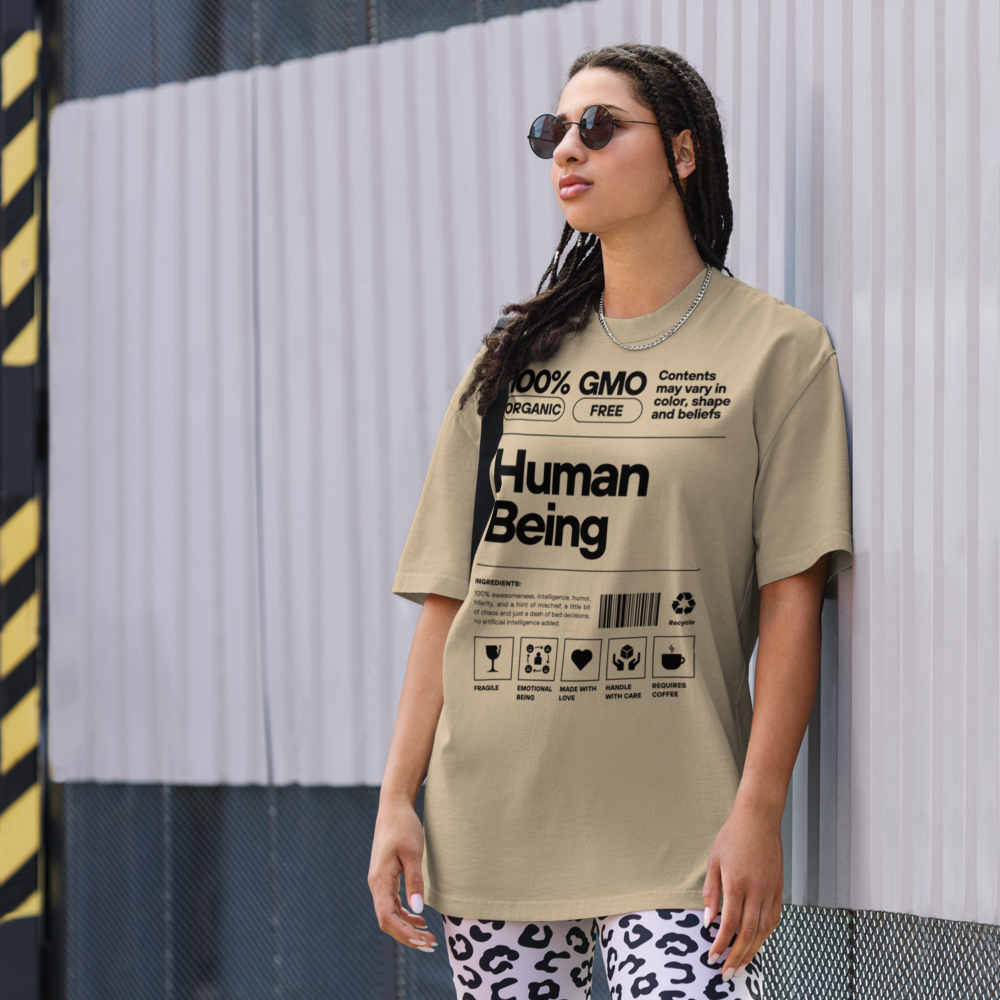 Human Being Oversized Graphic T-Shirt – Organic Style Unisex MRC STORE 