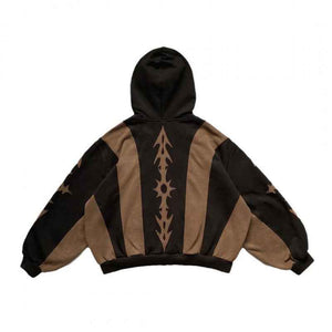 Oversized Tribal Print Zip - Up Hoodie - MRC STOREHoodieMRC STOREOversized Tribal Print Zip - Up HoodieMRC STORECJWY263470805EVLLMSZC0GA2XL
